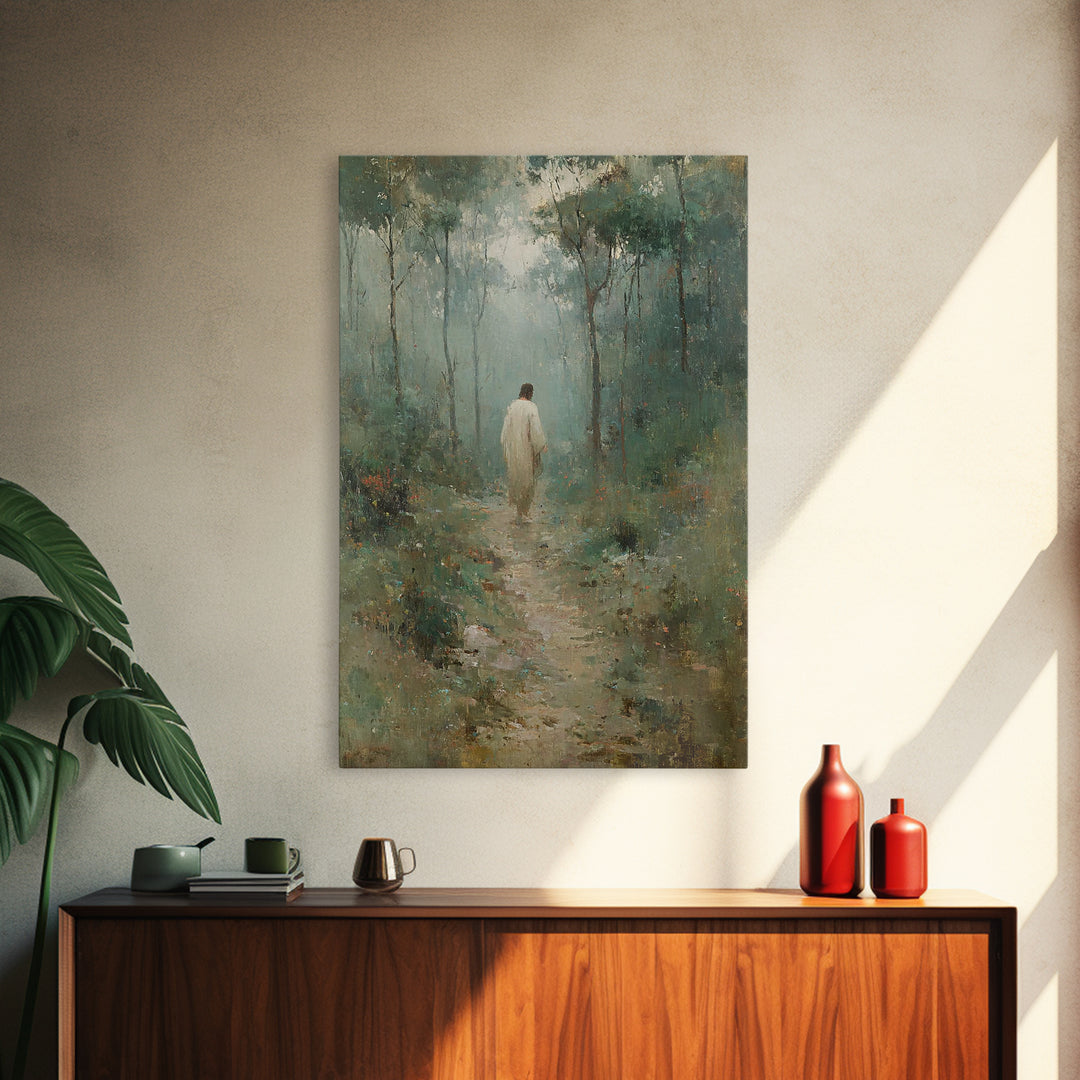 Autumn Reverence – Framed Canvas Print – Christian Art Canvas – Christian Wall Art – Jesus Painting – Unique Christian Art – Large Christia