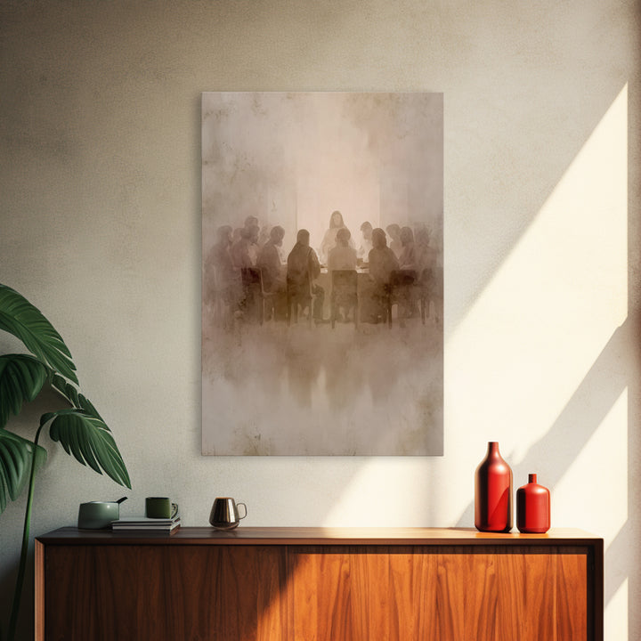 Sacred Gathering – Framed Canvas Print – Christian Art Canvas – Christian Wall Art – Jesus Painting – Minimalist Christian Art – Subtle Chr