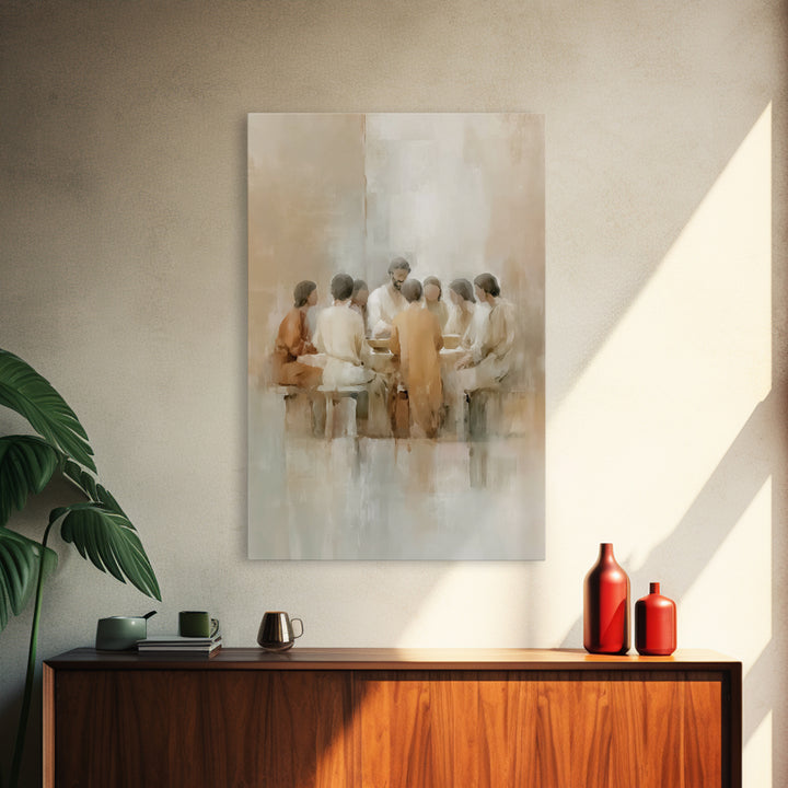 Soft Communion – Framed Canvas Print – Christian Art Canvas – Christian Paintings – Minimalist Christian Art – Christian Wall Art – Christi