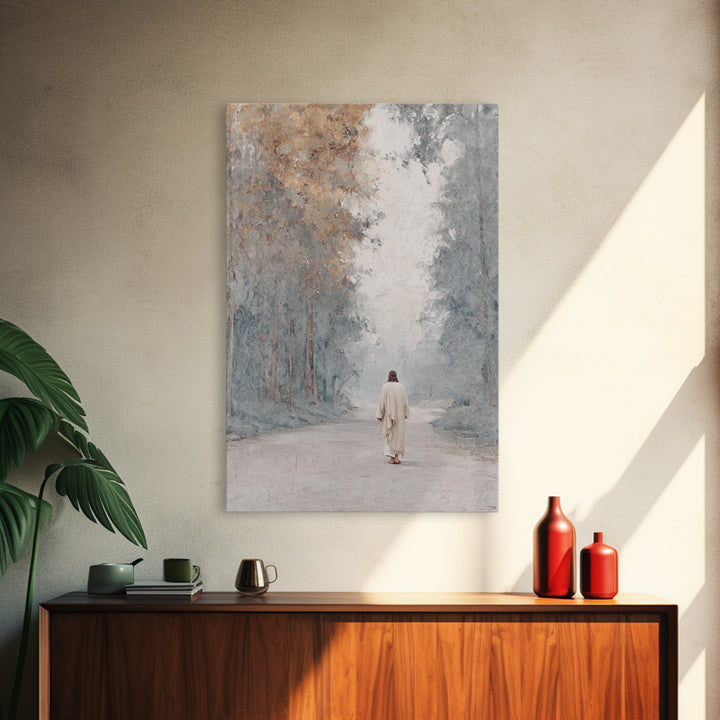 Peaceful Journey – Framed Canvas Print – Christian Wall Art – Christian Art Print – Jesus Painting – Minimalist Christian Art – Christmas D