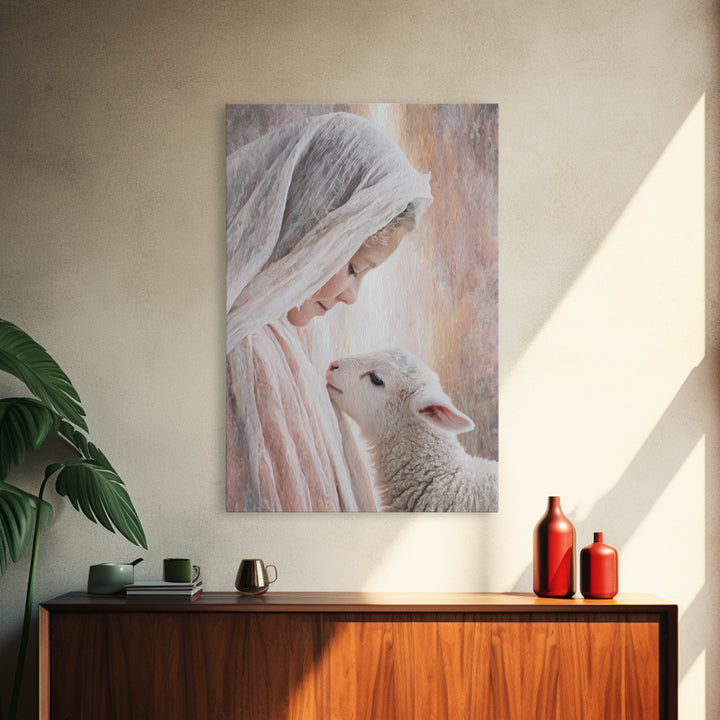Tender Blessing – Framed Canvas Print – Christian Wall Art – Christian Art Canvas – Christian Art Print – Christmas Art – Christian Gift Id