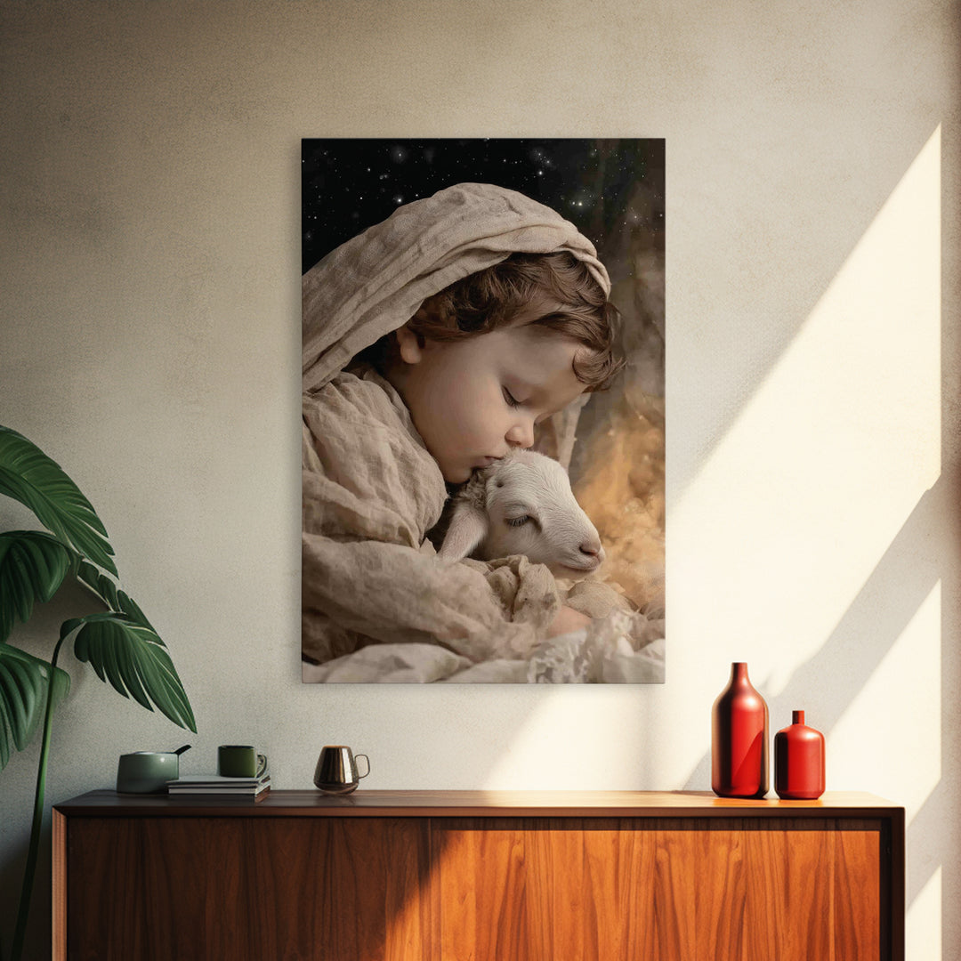 Starry Night Care – Framed Canvas Print – Christian Art Canvas – Christian Wall Art – Christmas Art – Christian Decor – Christian Art Print