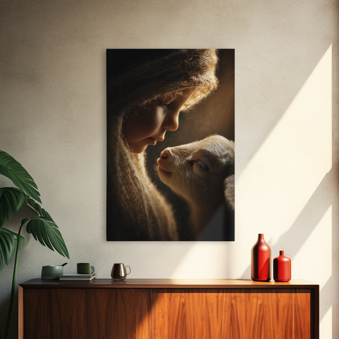 Gentle Blessing – Framed Canvas Print – Christian Wall Art – Jesus Painting – Christian Art Canvas – Christian Gift Ideas