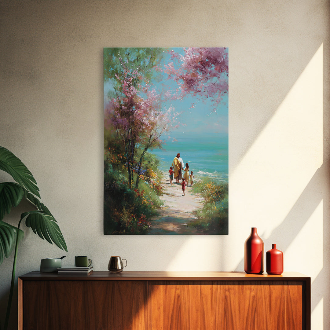 Garden Of Hope | Framed Canvas Print | Christian Art Canvas | Jesus Painting | Christian Wall Art | Christian Christmas
