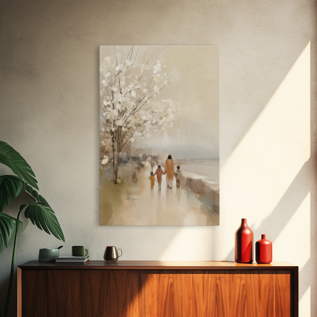 Blossoms Of Mercy – Framed Canvas Print – Christian Art Canvas – Christian Wall Art – Jesus Painting – Christmas Art