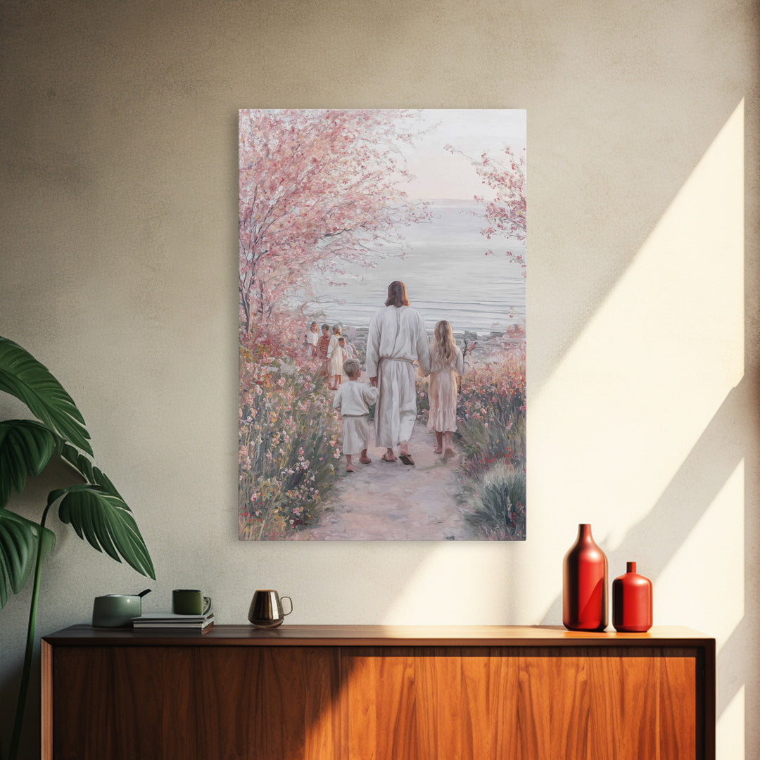 Silent Morning, Framed Canvas Print, Christian Wall Art, Christian Art Canvas, Jesus Painting, Christian Christmas Art
