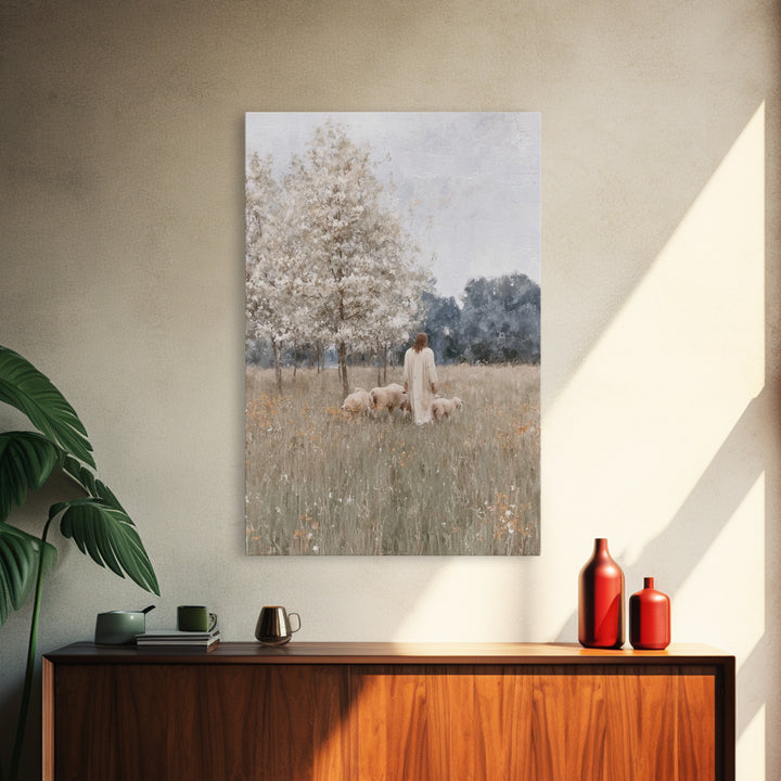 Shepherds Of Peace, Framed Canvas Print, Christian Wall Art, Christian Art Canvas, Jesus Painting, Christian Art Gift, Christian Gift Ideas