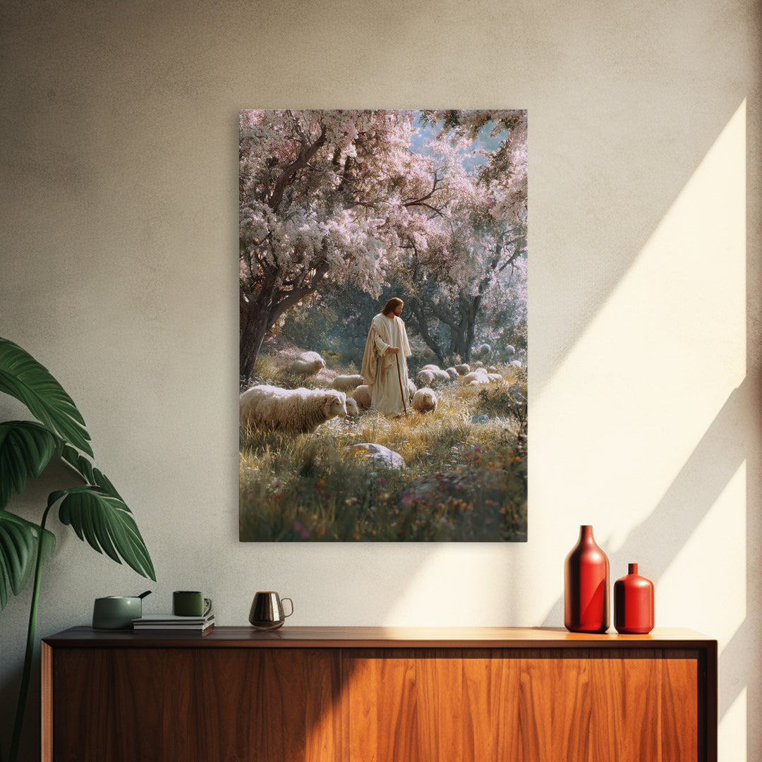 Fields Of Promise – Framed Canvas Print – Christian Art Canvas – Christian Wall Art – Jesus Painting – Christian Gift Ideas – Christian Art