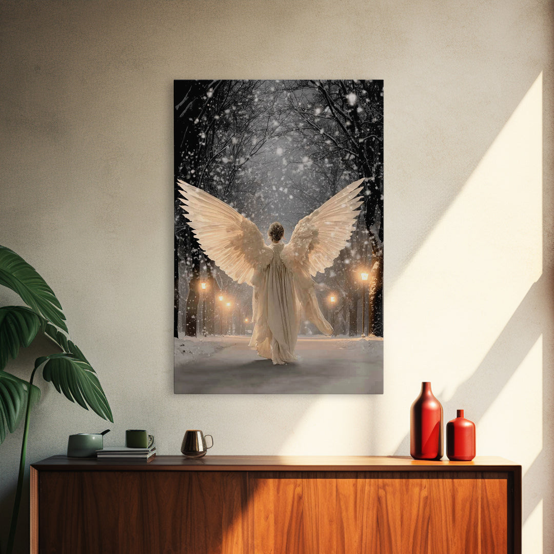 Wings Of The Night – Framed Canvas Print – Christian Wall Art – Christmas Art – Large Christian Art – Christian Art Canvas – Christian Chri