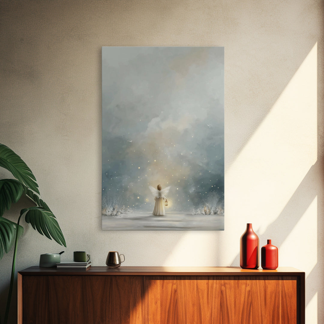 Midwinter Halo – Framed Canvas Print – Christian Christmas Art – Christian Art Canvas – Subtle Christian Art – Christian Wall Art – Christm