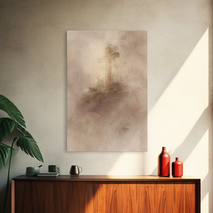 Veil Of Faith | Framed Canvas Print | Minimalist Christian Art | Christian Wall Art | Subtle Christian Art | Christian Decor