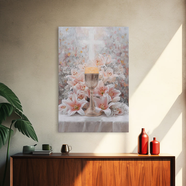 Cross Of Renewal | Framed Canvas Print | Christian Wall Art | Christian Art Canvas | White Christian Art | Christian Gift