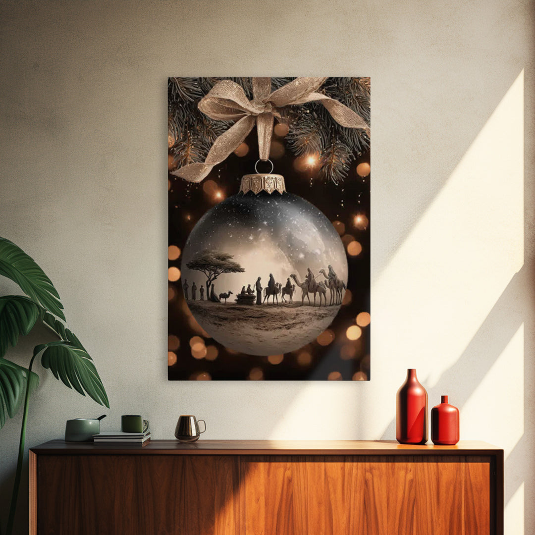 Bethlehem Night Star – Framed Canvas Print – Christian Wall Art – Christmas Canvas Wall Art – Jesus Christmas Art – Christian Art Gift – Mo