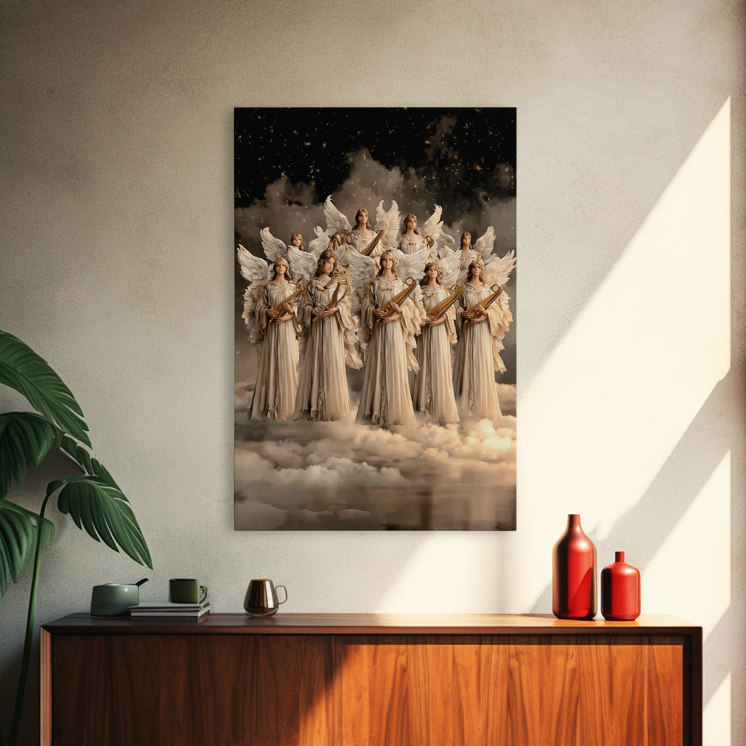 Heavenly Praise – Framed Canvas Print – Christian Wall Art – Christian Art Canvas – Angel Art – Christian Painting – Christian Decor For Ho