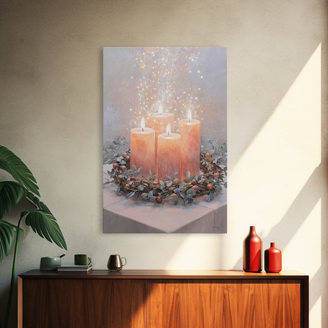 Graceful Advent Flame - Framed Canvas Print - Christian Decor - Christian Art Canvas - Christmas Art - Christian Wall Art - Christian Chris