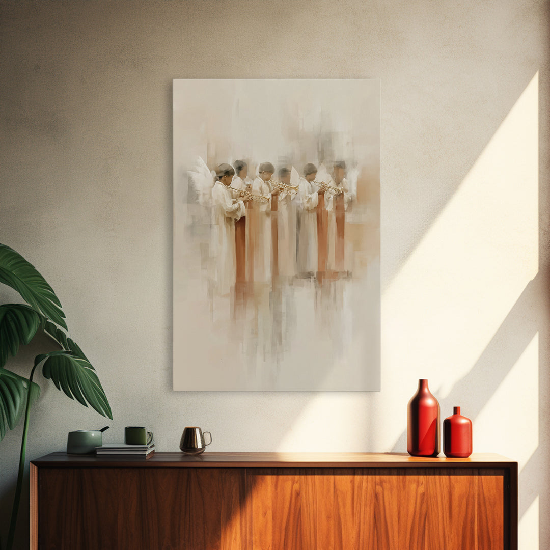 Celestial Heralds – Framed Canvas Print – Christian Art Canvas – Angel Art – Christian Wall Art – Modern Christian Art – Christian Gift Ide
