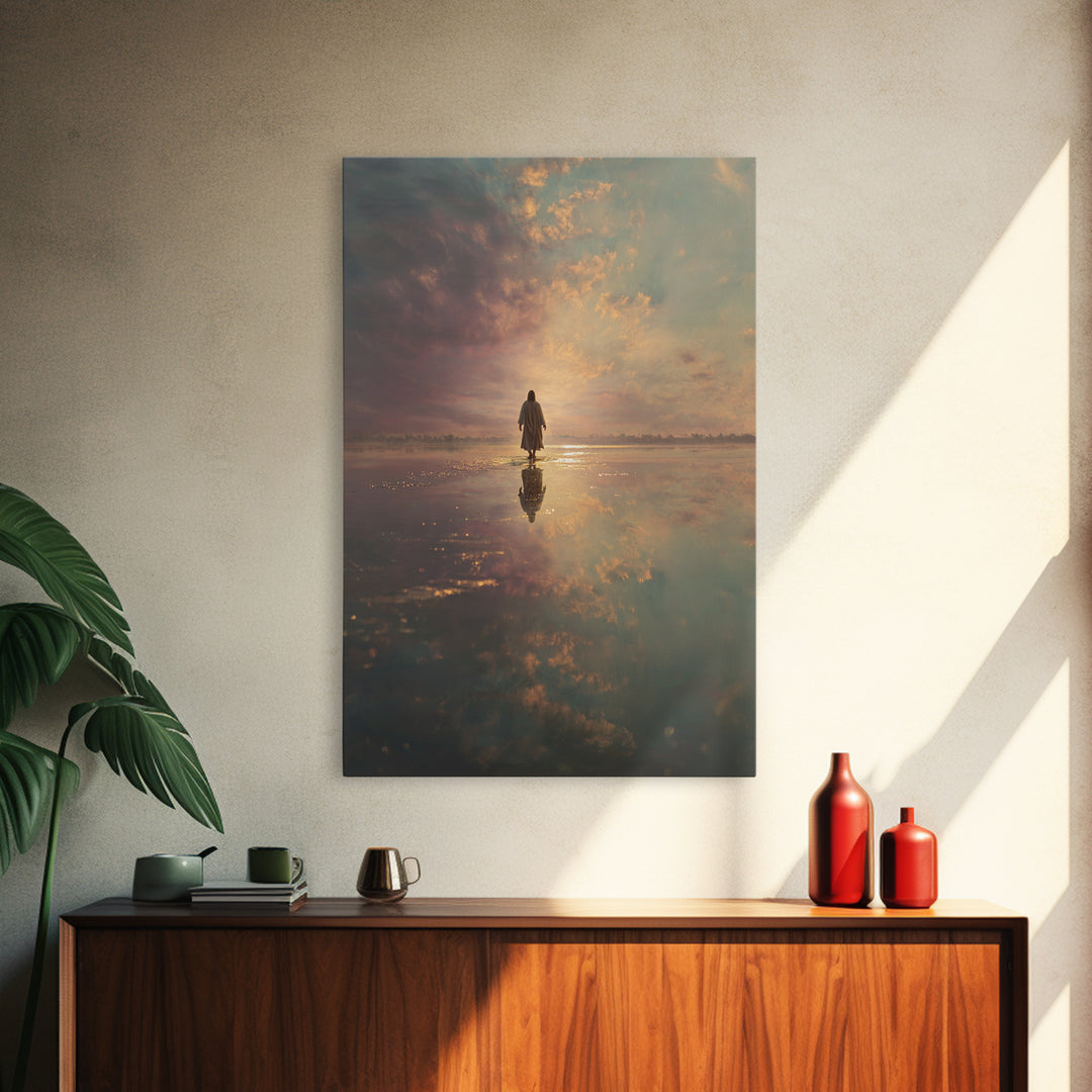 Serenity Walk – Framed Canvas Print – Christian Wall Art – Christian Gift – Christian Decor – Christian Art Canvas – Jesus Painting
