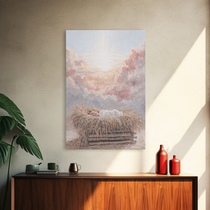 Heavenly Dawn – Framed Canvas Print – Christian Art Canvas – Christian Christmas Art – Christian Wall Art – Christian Decor – Christian Gif