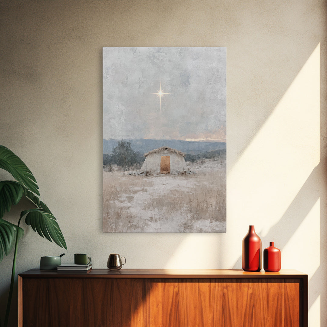 Star of Hope, Framed Canvas Print, Christian Christmas Art, Christian Art Canvas, Christian Wall Art, Christian Gift, Christian Decor