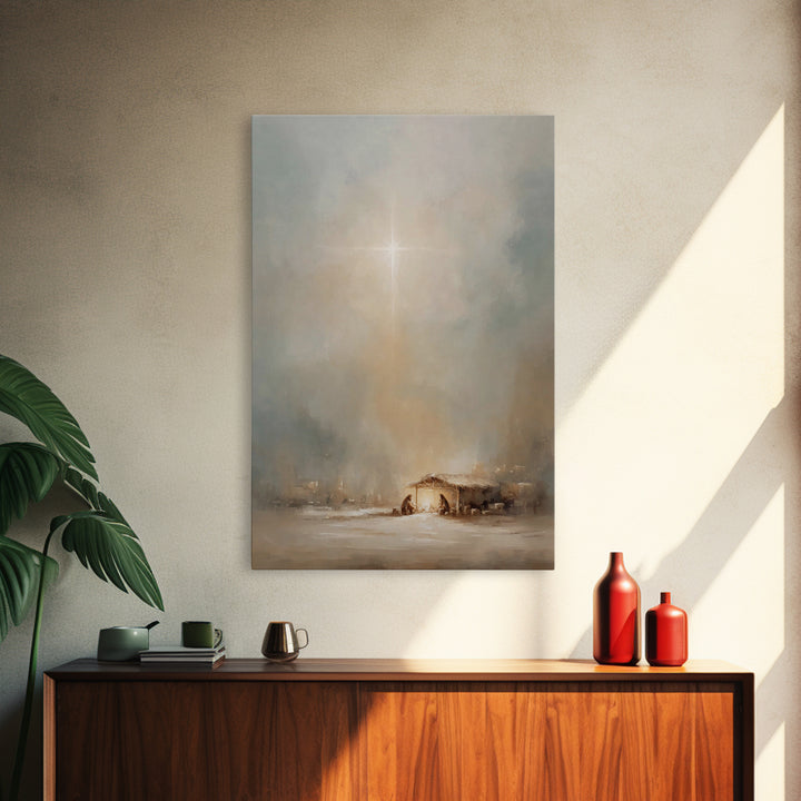 Sacred Star – Framed Canvas Print – Christian Art Canvas – Christian Christmas Art – Christian Wall Art – Christian Gift – Christian Decor
