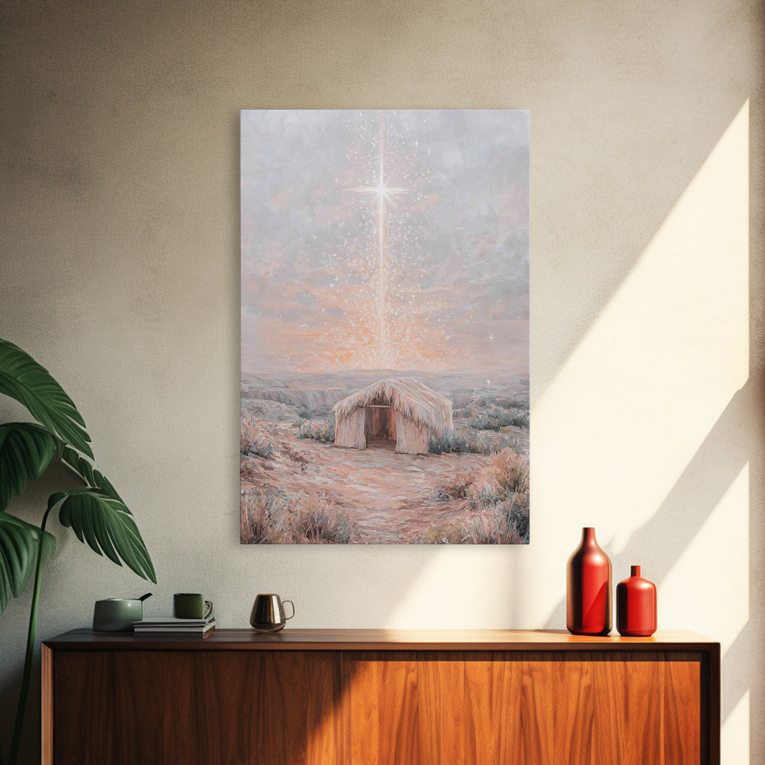 Dawn Of Hope, Framed Canvas Print, Christian Wall Art, Christmas Canvas Wall Art, Unique Christian Art, Jesus Painting, Christian Gift Idea