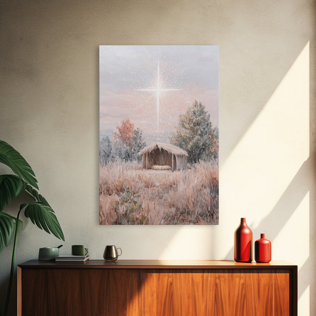 Promise Meadow, Framed Canvas Print, Christian Christmas Art, Christian Art Canvas, Christian Wall Art, Christian Decor, Jesus Painting