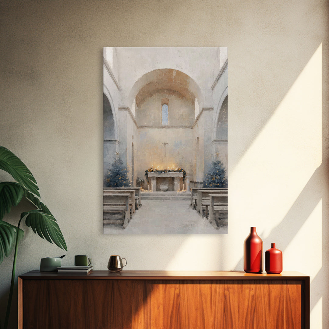Evening Advent Light - Framed Canvas Print - Christian Wall Art - Christian Christmas Art - Christian Decor - Christian Art Canvas - Christ
