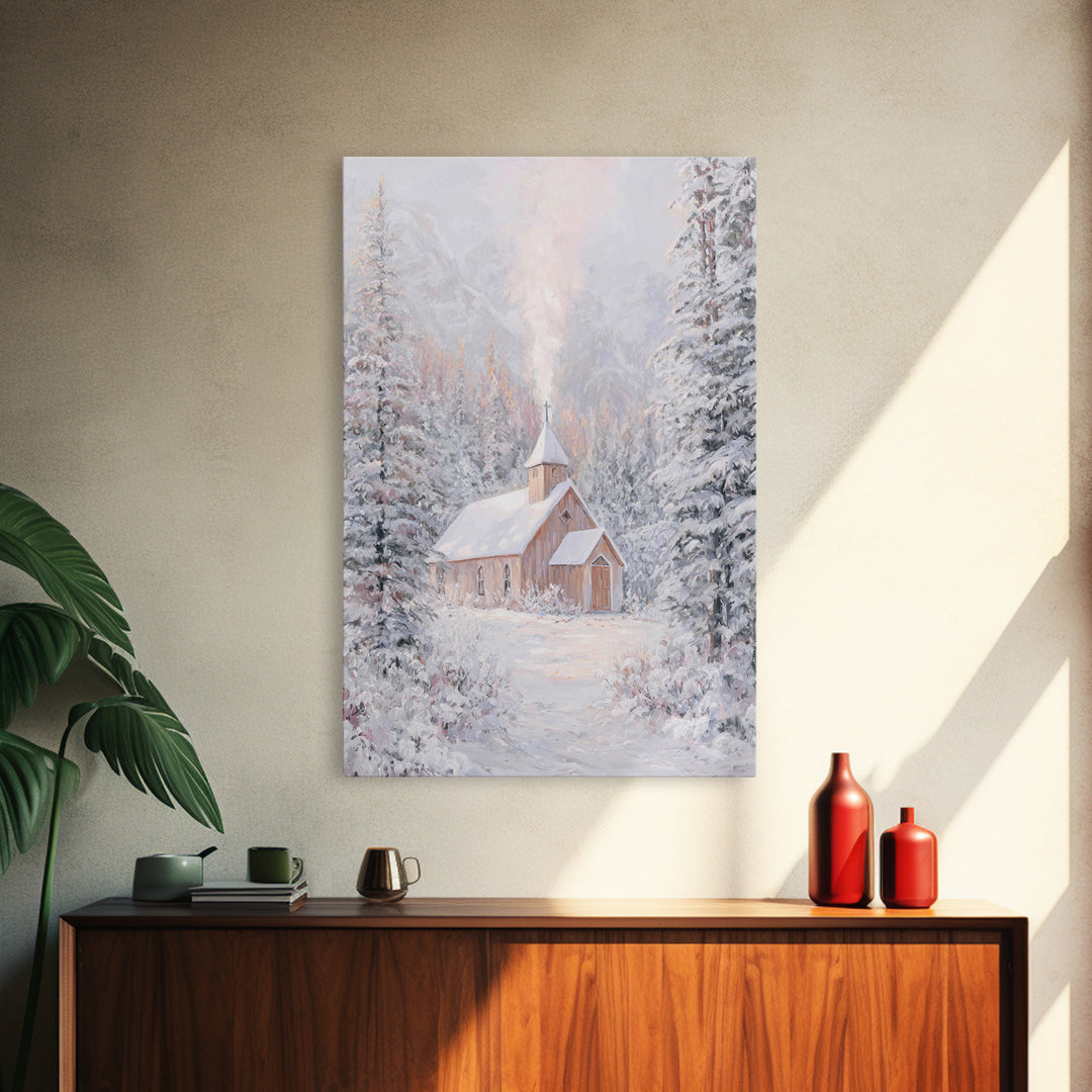 Chapel Of Peace | Framed Canvas Print | Christian Wall Art | Christmas Wall Art | Christian Art Canvas | Christian Gift Ideas