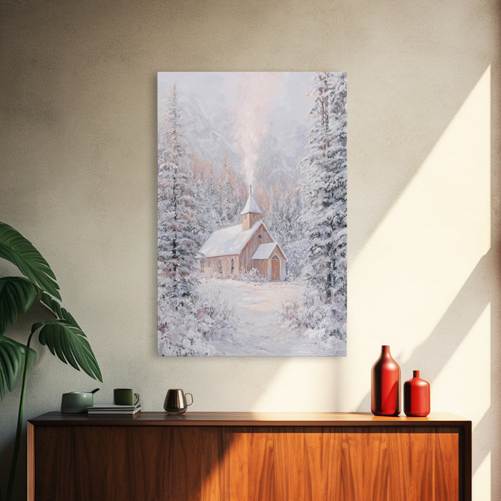 Chapel Of Peace | Framed Canvas Print | Christian Wall Art | Christmas Wall Art | Christian Art Canvas | Christian Gift Ideas
