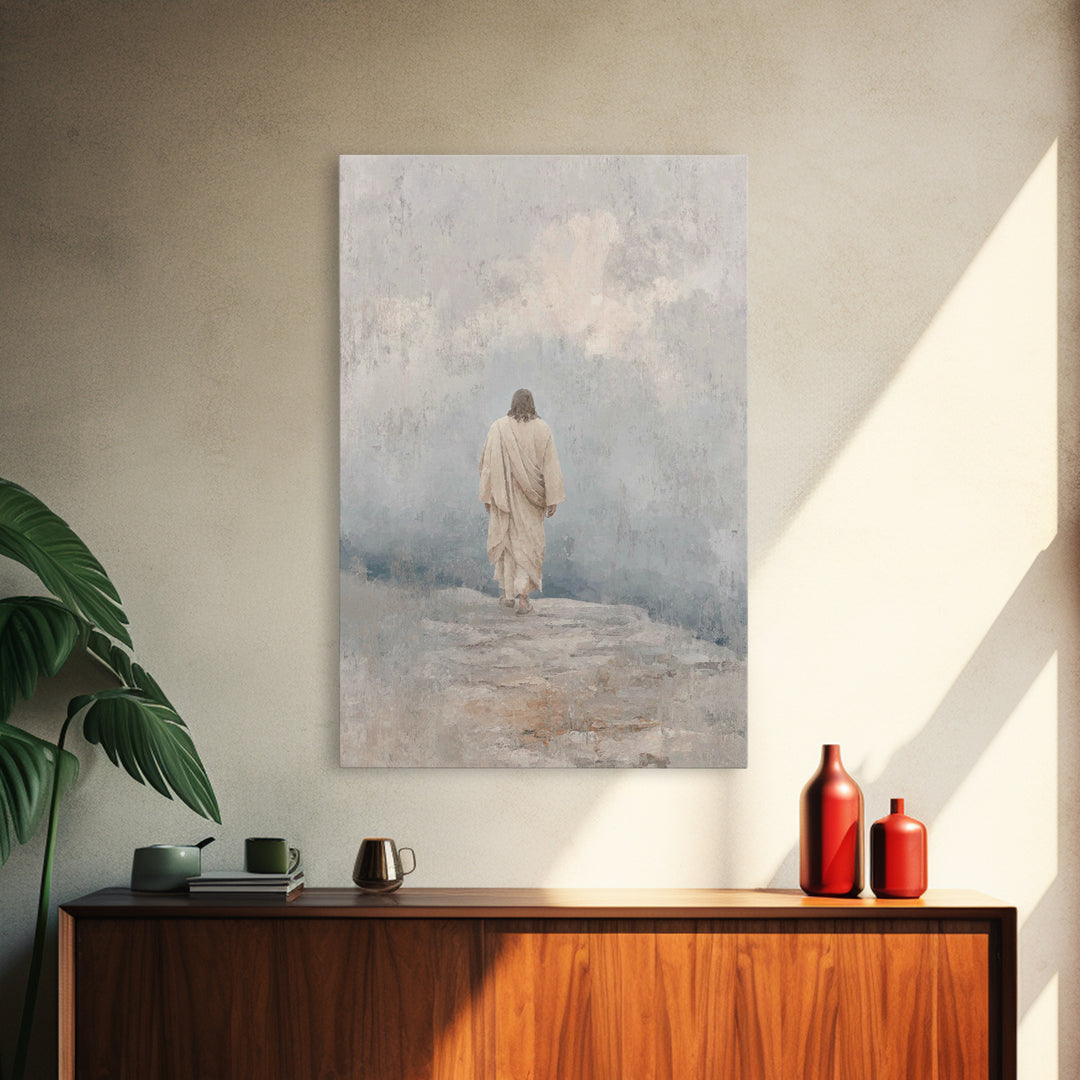Path Of Mercy, Framed Canvas Print, Jesus Art Print, Christian Wall Art, Christian Paintings, Modern Christian Art, Christian Art Canvas