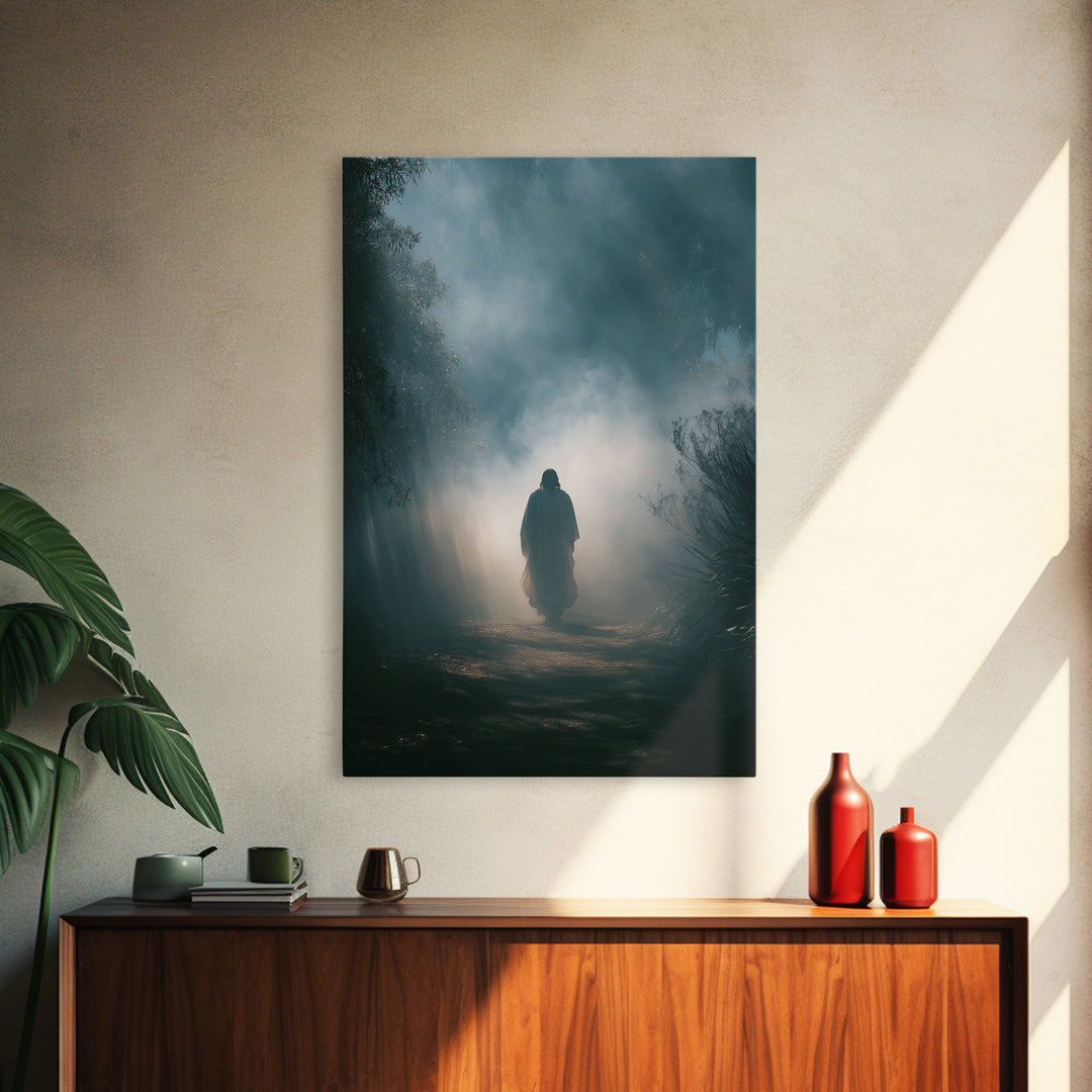 Walk In Light - Framed Canvas Print - Jesus Art Canvas - Christian Wall Art - Abstract Christian Art - Large Christian Painting