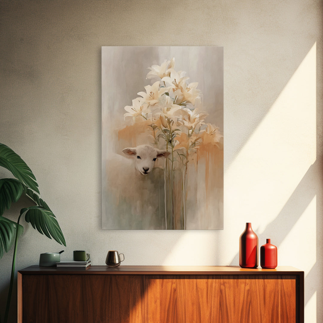 Gentle Bloom – Framed Canvas Print – Christian Wall Art – Christian Art Print – Minimalist Christian Art – Christian Decor – Christian Gift