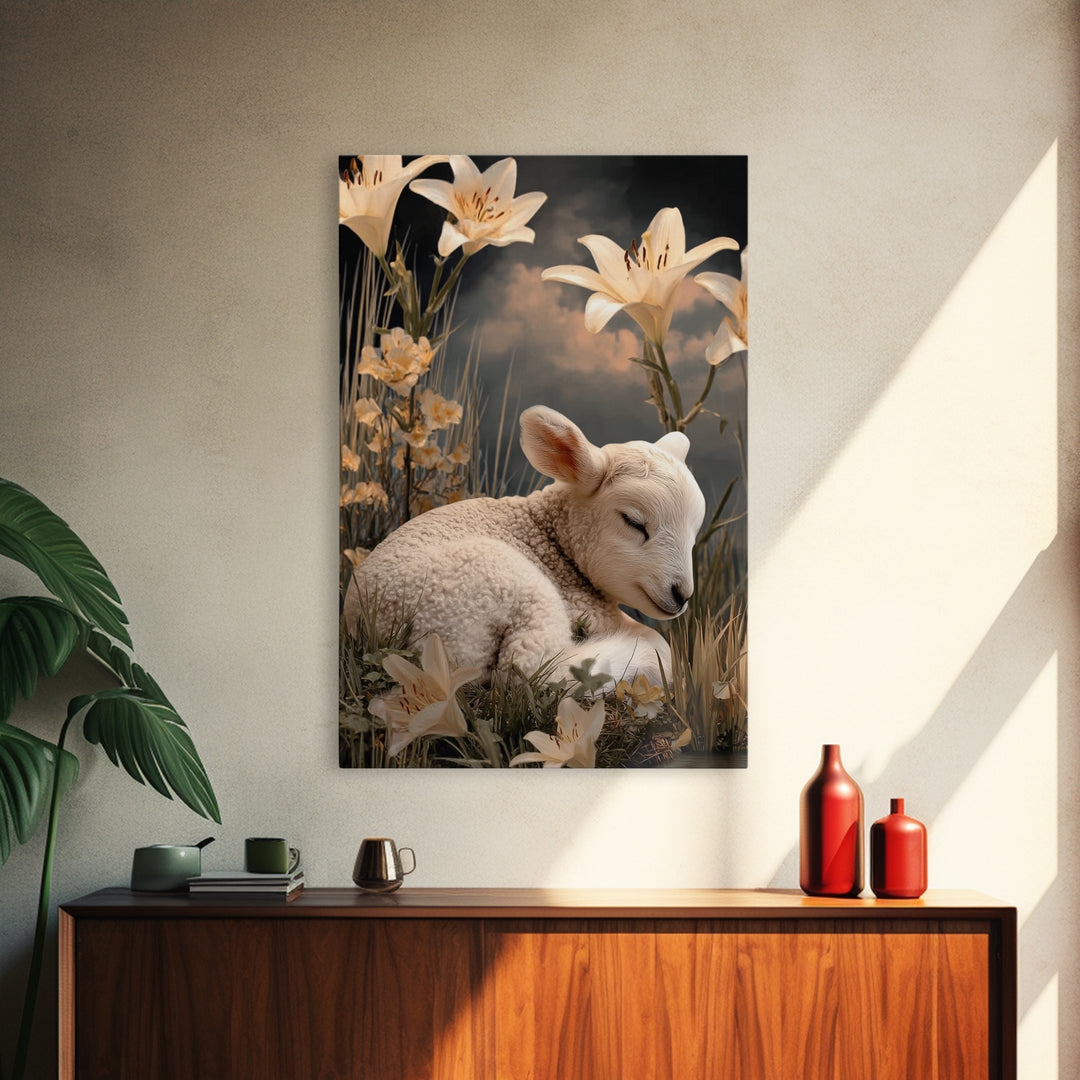 Evening Calm – Framed Canvas Print – Christian Wall Art – Christian Art Work – Christian Art Canvas – Moody Christian Art – Christian Gift