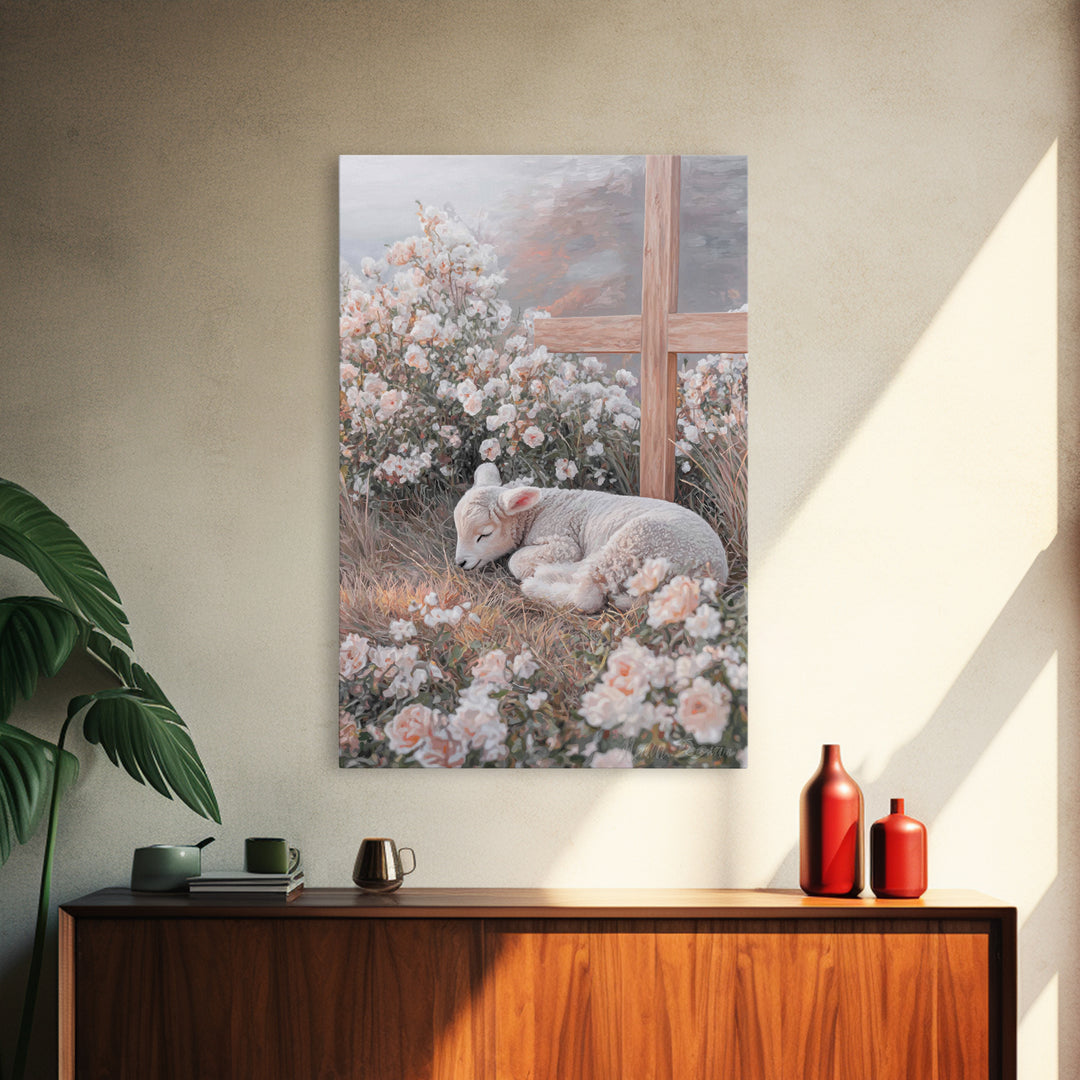 Garden Of Mercy – Framed Canvas Print – Christian Wall Art – Christian Art Work – Christian Art Canvas – Subtle Christian Art – Christian G