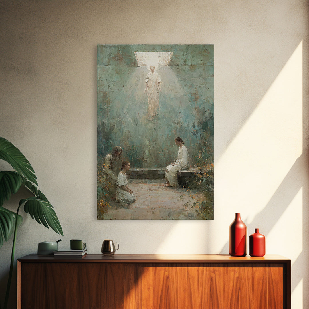 Heavenly Visitation – Framed Canvas Print – Christian Art Canvas – Christian Wall Art – Modern Christian Art – Christian Painting – Christi