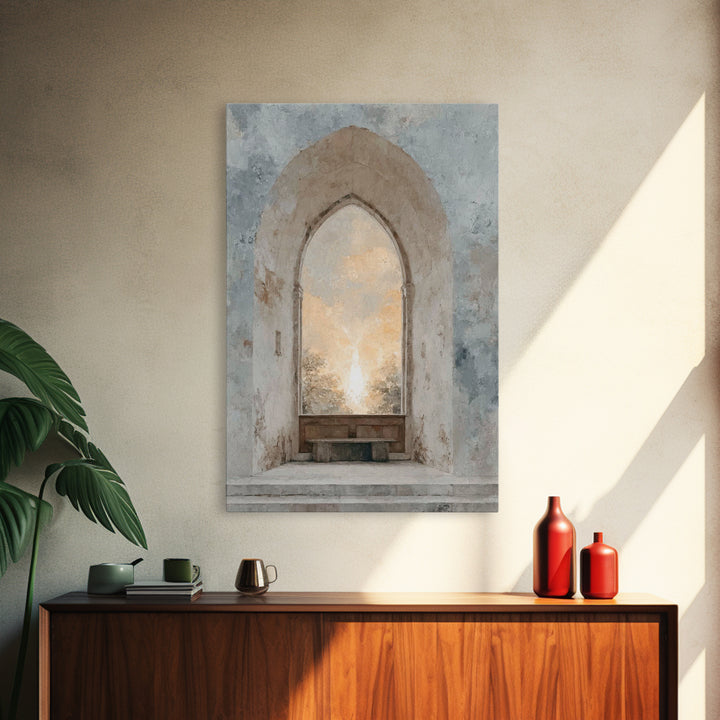 Sanctuary Glow – Framed Canvas Print – Christian Wall Art – Christian Art Printing – Christian Art Canvas – Abstract Christian Art – Christ