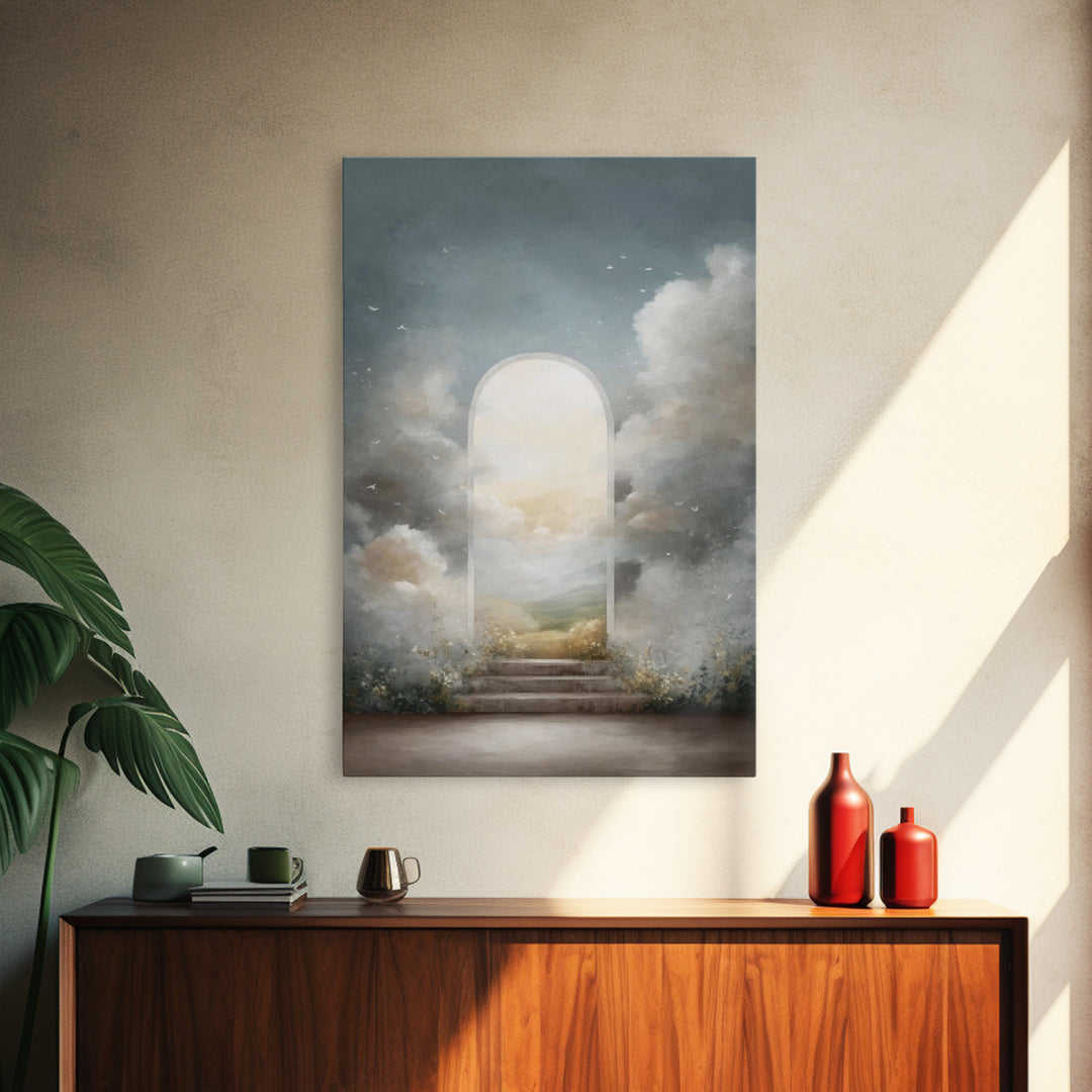 Blessed Meadow – Framed Canvas Print – Christian Wall Art – Christian Art Canvas – Pastoral Scenery – Modern Christian Painting – Christian