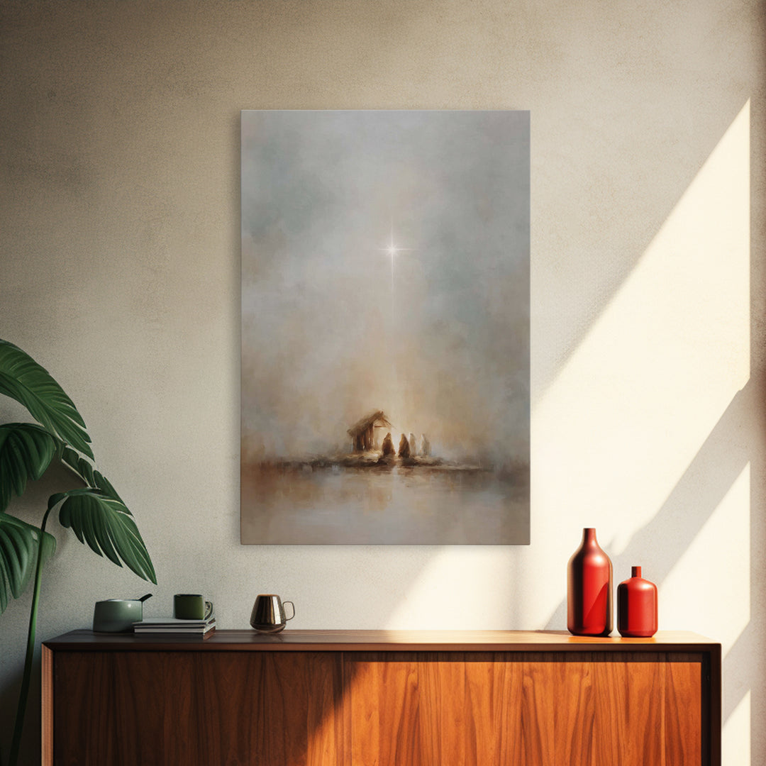 Bethlehem Star – Framed Canvas Print – Christmas Wall Art – Christian Art Canvas – Modern Christian Art – Jesus Christmas Art