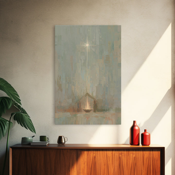 Infant Radiance – Framed Canvas Print – Christian Art Canvas – Christian Wall Art – Christian Christmas Art – Jesus Painting