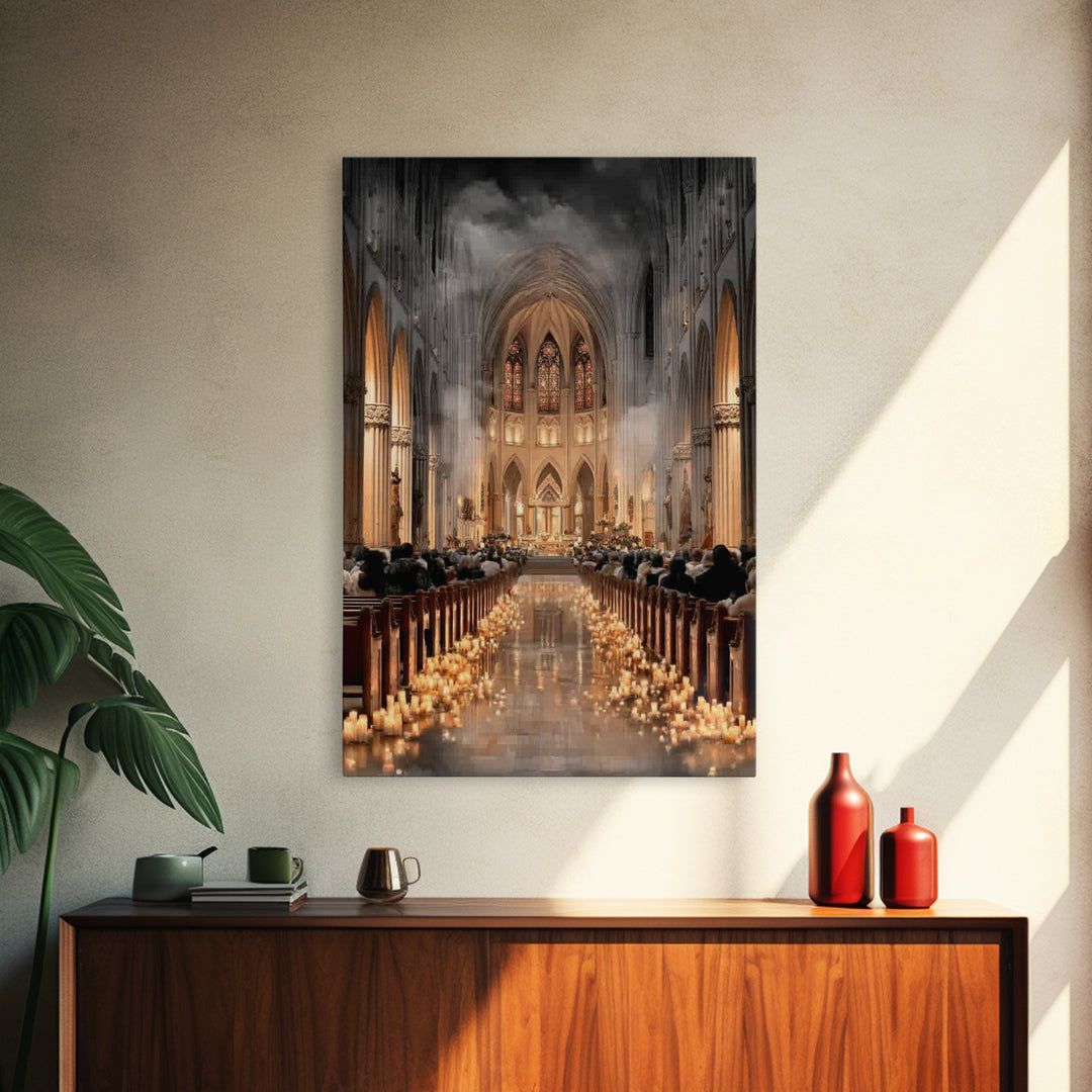 Graceful Gathering – Framed Canvas Print – Christian Wall Art – Subtle Christian Art – Christmas Art – Christian Art Canvas – Christian Chr