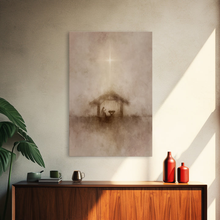 Guiding Star – Framed Canvas Print – Christian Art Canvas – Christmas Wall Art – Christian Christmas Art – Subtle Christian Art