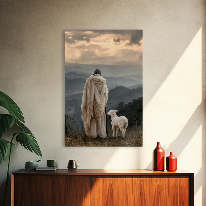 Hillside Reverence – Framed Canvas Print – Christian Wall Art – Christian Art Canvas – Jesus Painting – Moody Christian Art
