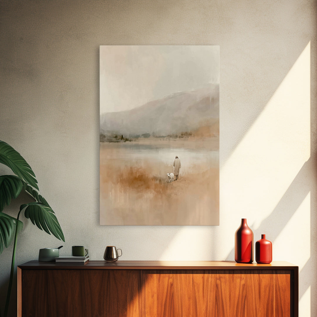 Lakeside Mercy – Framed Canvas Print – Christian Art Canvas – Christian Wall Art – Modern Christian Art – Christian Decor