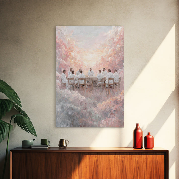 Cloud Communion – Framed Canvas Print – Christian Art Canvas – Jesus Painting – Christian Wall Art – Christmas Art – Vintage Christian Art