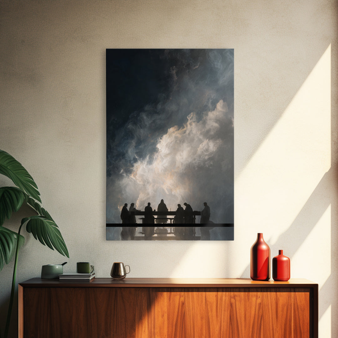 Divine Banquet – Framed Canvas Print – Jesus Painting – Christian Wall Art – Christian Art Canvas – Christian Art – Modern Christian Art