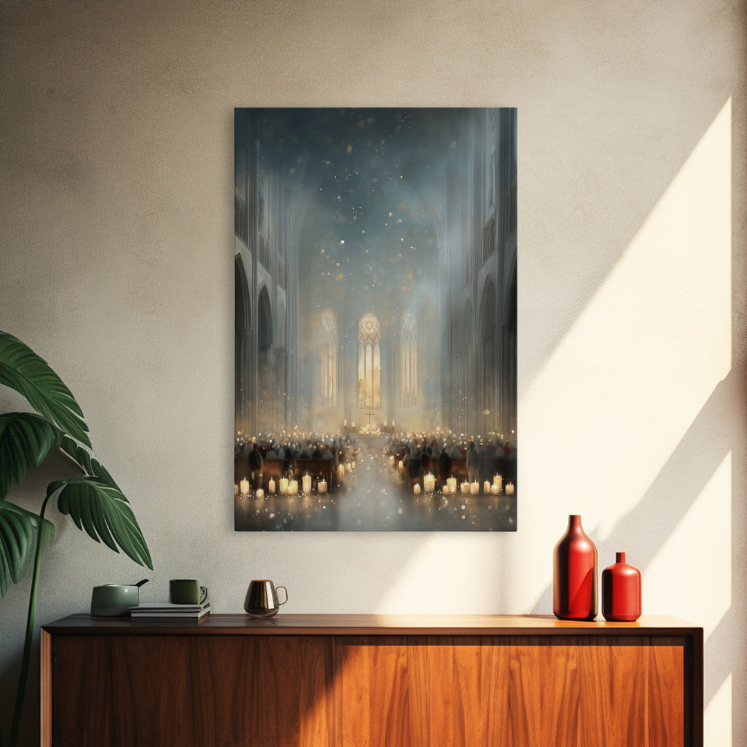 Sacred Illumination – Framed Canvas Print – Christian Art Canvas – Christmas Art – Christian Wall Art – White Christmas Art – Christian Chr