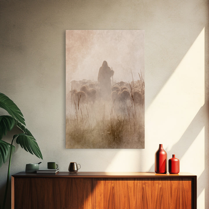 Quiet Flock | Framed Canvas Print | Subtle Christian Art | Christian Wall Art | Christian Art Canvas | Christian Painting | Christian Art G