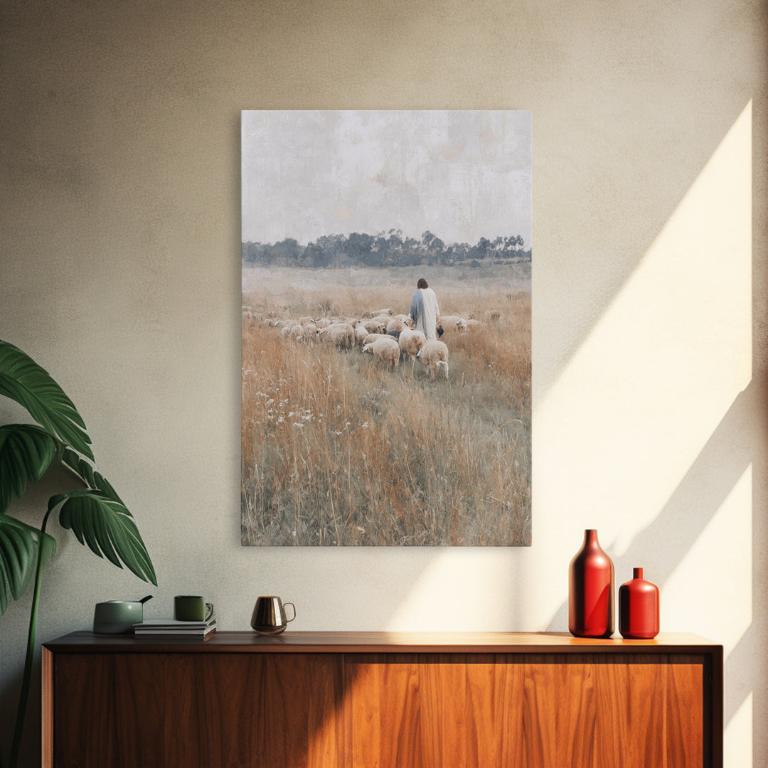 Golden Fields | Framed Canvas Print | Christian Wall Art | Christian Art Canvas | Subtle Christian Art | Christian Painting | Christian Art