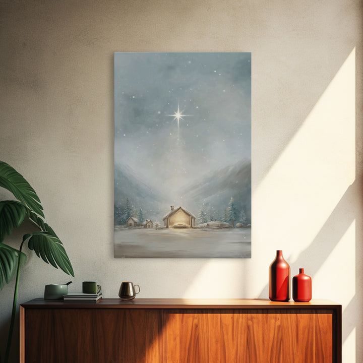 Radiant Cross | Framed Canvas Print | Christmas Art | Christian Christmas Art | Christian Wall Art | Framed Christmas Art | Christmas Art W