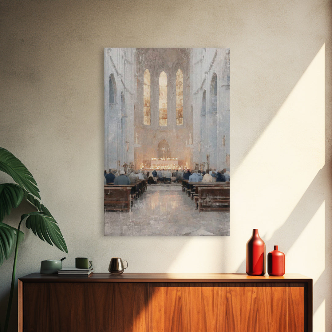 Heavenward Glow – Framed Canvas Print – Christian Wall Art – Christian Art Canvas – Vintage Christian Art – Christmas Art – Christian Chris